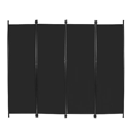 Image of REDCAMP Portable Privacy Screen, 4-Panel Folding Room Divider 80" W x 68" H for Bedroom, Office, Restaurant, Hospital, Indoor Outdoor Partition Wall, 6.68FT Wide Tall Black