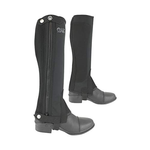 Image of AK New Washable Windproof Unisex Winter Pro Equestrian Half Chaps – Durable Horse Riding Leg Protection for Men & Women, Breathable & Adjustable Fit AKRS-2147 (Black, M)
