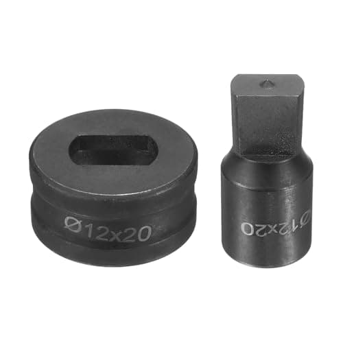 Image of sourcing map Hydraulic Hole Punch Die 12mm x 20mm Slot Hole 40Cr Steel Electric Punching Kit for CH70 Electric Punching Machine, Black