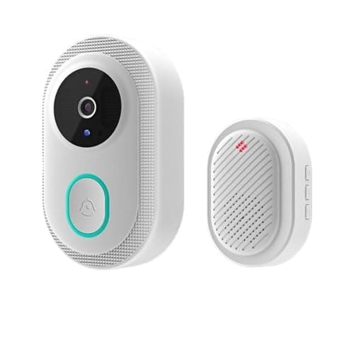 Image of KONGMM Video Doorbell, Smart Doorbell Ring Door Camera Infrared Night Viewing WiFi Wireless Video Bell Camera(Bianco)