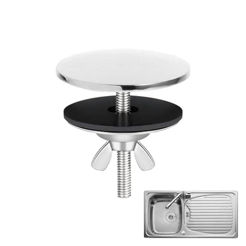 Image of Sink Blanking Cap,Tap Hole Blanking Plug,Stainless Steel Tap Hole Stopper,for Keeps Kitchen,Bathroom Sink Clean(Silver)