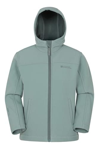 Image of Mountain Warehouse Exodus Kids Softshell Jacket - Breathable, Wind & Water Resistant, Fleece Lined Coat, For Boys & Girls - Best For Sping Summer & Hiking Light Khaki Teen Size 13 Years