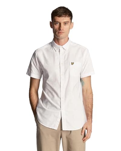 Image of Lyle & Scott Men's Short Sleeved Oxford Shirt, White, L