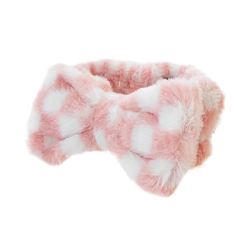 Image of Cecily Makeup Headband Pink & White Extra Soft Vintage Cosmetic