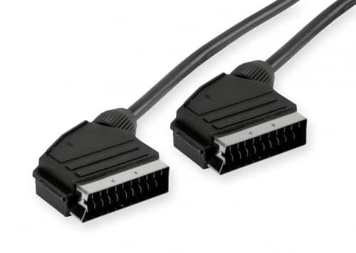 Image of Mr. Gadget's Solutions 1meter Scart Lead Male to Male Video Audio 21 Pins Cable Compatible with Tv Dvd Vhs Cable Sky