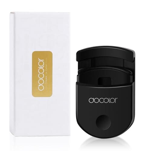 Image of Docolor Eyelash Curler Portable Lash Curler with 1 Silicone Refill Pads Mini Travel Eye Lashes Curlers Professional Eyelash Curling Clip Makeup Tools for All Eye Shapes