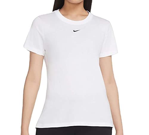Image of NIKE Women's Nsw Essential Crew Lbr T Shirt, White/Black, S UK