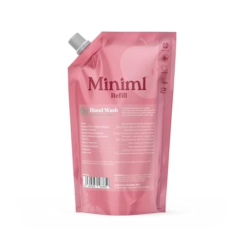 Image of Miniml Hand Soap Wash Liquid 1L Refill - Cucumber & Aloe Vera Infused Eco Friendly Hand Washing Gel for Soft and Sensitive Skin Care - 100% Vegan & Cruelty Free
