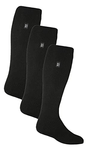 Image of HEAT HOLDERS - 3 Pair Multipack Knee High Black Thermal Socks | Mens & Womens | Extra Thick Warm Socks for Winter Boots (12-14, Black)