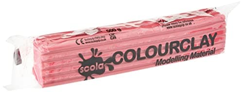 Image of SCOLAQUIP Scola Colour Clay 500g Re-Usable Non Hardening Animation/Modelling Clay - (05 Light Red) - More Colours (Click)