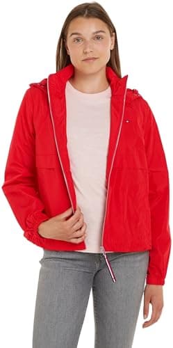 Image of Tommy Hilfiger Women Jacket Windbreaker for Transition Weather, Red (Fierce Red), XS