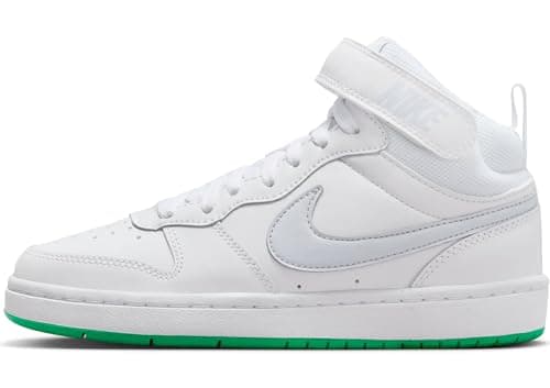 Image of Nike CD7782 Court Borough Mid 2 White Women's Shoes Sneakers Unisex Laces, White Football Grey Stadium Green, 5.5 UK