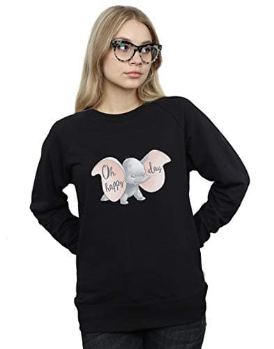 Image of Disney Women's Dumbo Happy Day Sweatshirt Black XX-Large