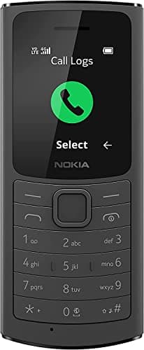 Image of Nokia 110, 1.8 Inch S30+ Feature Phone with 4G VoLTE Connectivity, Up to 32GB External Memory, 1020mAh Removable Battery, Camera, FM Radio (Wired and Wireless Dual Mode) - Black (Renewed)