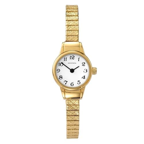 Image of Sekonda Women's Quartz Watch with White Dial Analogue Display and Gold Stainless Steel Bracelet 4474.27