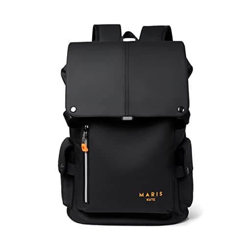Image of FANDARE Unisex Laptop Backpack 15.6 Inch with USB Charging Port & Headphone Port Waterproof Polyester Rucksack Multi-Pocket Design Reflective Strips for Travel Work & Daypack Black