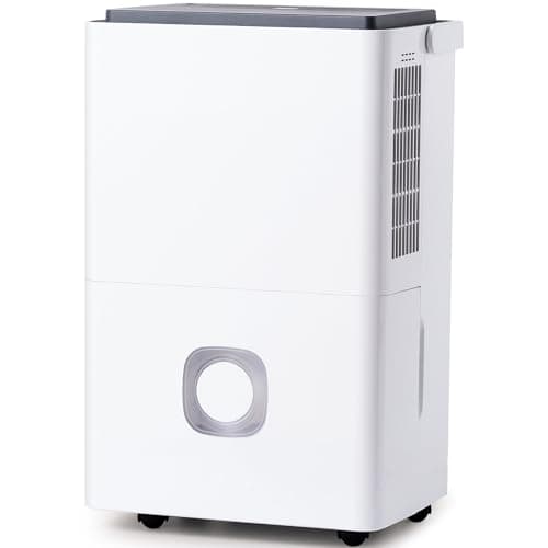 Image of iOCHOW Commercial Dehumidifiers for Home Damp: 65L/Day Smart Dehumidifier Electric Compressor 4.5L Tank & Continuous Drain Hose Quiet Portable for Drying Clothes Bedroom Bathroom Basement Garage