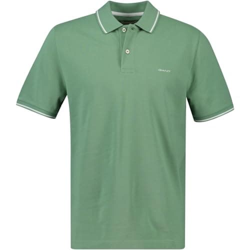 Image of GANT Mens Pique Polo Shirt Kalamata Green L