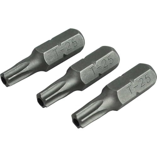 Image of Security S2 Grade Steel Screwdriver Bits T25S x 25mm (Pack 3)