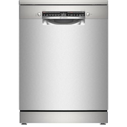 Image of Bosch SMS4EKI06G Series 4, Free-Standing Dishwasher 60 cm, B Energy Rated, 13 Place Settings, 9 Litre, ExtraDry, Silence Plus 42dB Quiet,Rackmatic Adjustable Basket, Silver Inox