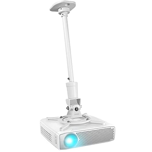 Image of Duronic PB08XL Projector Mount | Extra Long Ceiling Mount Bracket | 10kg Capacity | Universal | Heavy Duty | Fixings Included | 360° Rotation, 180° Swivel, 180° Tilt