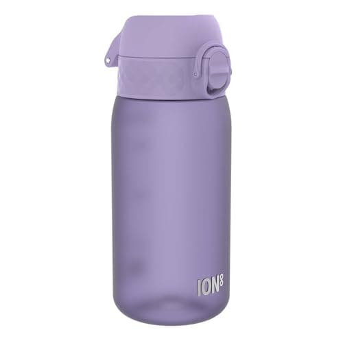 Image of Ion8 Kids Water Bottle, 350 ml/12 oz, Leak Proof, Easy to Open, Secure Lock, Dishwasher Safe, BPA Free, Carry Handle, Hygienic Flip Cover, Easy Clean, Odour Free, Carbon Neutral, Light Purple