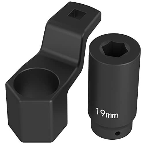 Image of Moker 50mm Crankshaft Crank Pulley Wrench Holder for Honda and Acura Engines (with 19mm Harmonic Balancer Socket), 2 Piece Socket Set