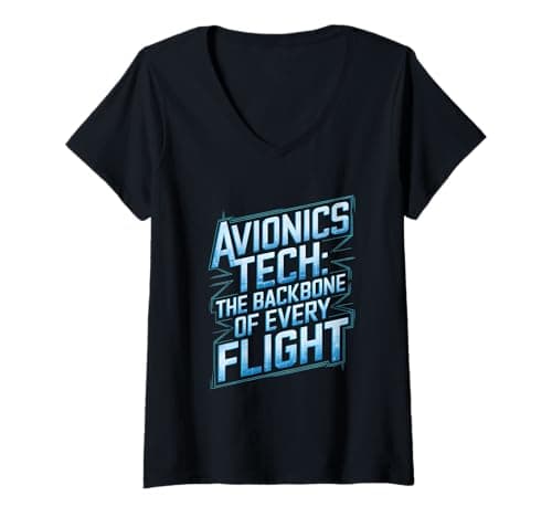 Image of Womens Avionics Tech The Backbone Of Every Flight Aircraft Mechanic V-Neck T-Shirt