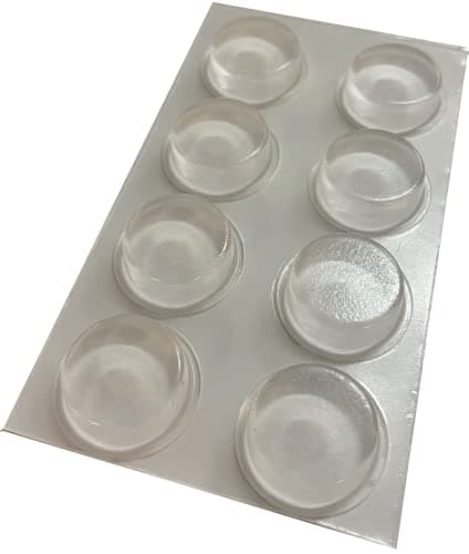 Image of Clear Self Adhesive Polyurethane Bumper Stops Feet Bumpons 20mm x 6.2mm Cylindrical (Pack of 8)