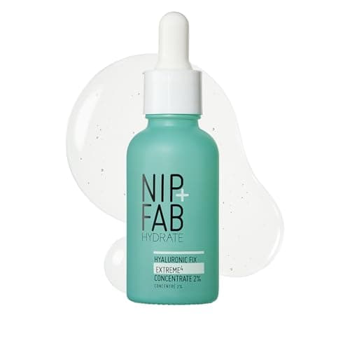 Image of Nip+Fab Hyaluronic Acid Fix Extreme 4, 2 percent Concentrate, Daily Concentrated Drops for Face, Quick Drying Serum for Hydration, Dewy, Visibly Plumped Skin