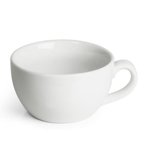Image of Genware Royal Bowl Shaped Cups 8.8oz / 250ml - Pack of 6 | White Cups, Porcelain Cups, Coffee Cups, Cappuccino Cups, Tea Cups
