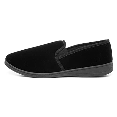 Image of The Slipper Company Mens Black Full Slipper - Size 10 UK - Black