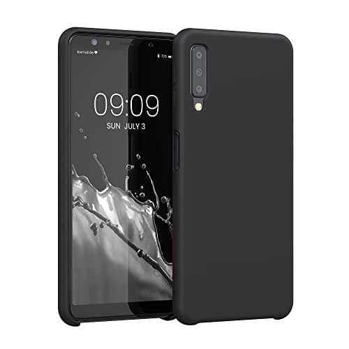 Image of kwmobile Case for Samsung Galaxy A7 (2018) Case - Soft Cover - Shockproof Silicone - Wireless Charging Black