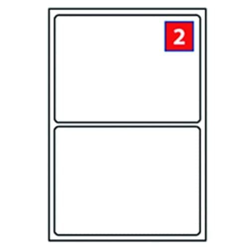 Image of EJRange 2 Labels per A4 Sheet – 100 Sheets (200), 199.6 x 143.5mm Self-Adhesive Address Stickers, Compatible with Inkjet & Laser Printers