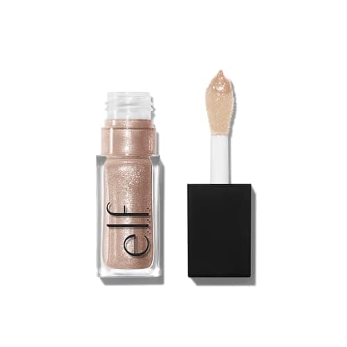 Image of e.l.f. Glow Reviver Lip Oil, Nourishing and Hydrating with High-Shine Glimmer Finish & Sheer Wash of colour, Minty Scent, Non-Sticky, Vegan & Cruelty-free, Crystal Baller