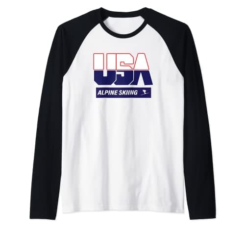 Image of Alpine Skiing 2022 Souvenir USA Team Raglan Baseball Tee