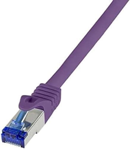 Image of LogiLink C6A059S RJ45 CAT 6a S/FTP Ethernet Patch Cable 2.00 m Purple 1 pc.