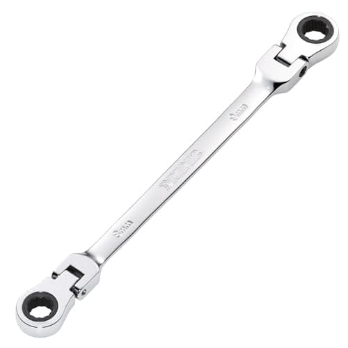 Image of Draper 27744 HI-TORQ Metric Flexible Head Double Ring Ratchet Spanner, 8 x 9mm