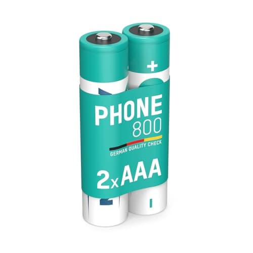 Image of ANSMANN AAA DECT Phone Batteries [Pack of 2] Rechargeable 800 mAh NiMH High Capacity AAA Type Size Battery For DECT Cordless / Portable Phones