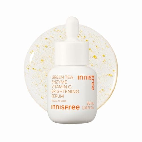 Image of INNISFREE Green Tea Enzyme Vitamin C Brightening Serum, Hydrating and Soothing Korean Facial Serum for uneven skin with dark spots, for dull and Glowing Skin, 30ml