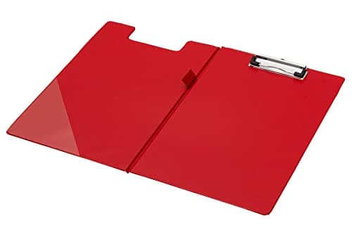 Image of Q-Connect Foolscap/A4 PVC Fold over Clipboard - Red