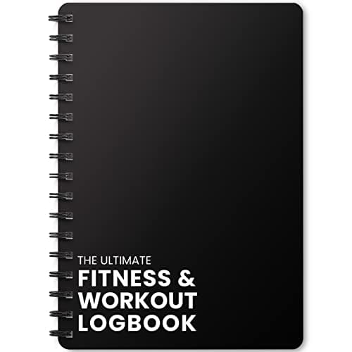 Image of Ultimate Gym Workout Log Book, 100 Page - XL A5 Exercise, Fitness and Training Planner & Gym Journal - Set Goals & Track Progress - for Men and Women (Black)