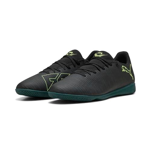 Image of Puma Unisex Future 8 Play Indoor Training Football Boots, Puma Black-Fizzy Light-Green Terrain, 9 UK