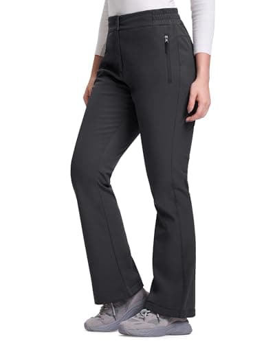 Image of 33,000ft Women's Softshell Pants Waterproof Hiking Trousers Thermal Fleece Lined Outdoor Ski Snow Winter Windproof Ladies Warm Casual Pants Dark Grey 29L*14