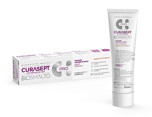 Image of Curasept Biosmalto Denti Sensibili Mousse Azione D’Urto Gusto Tutti Frutti, 50ml