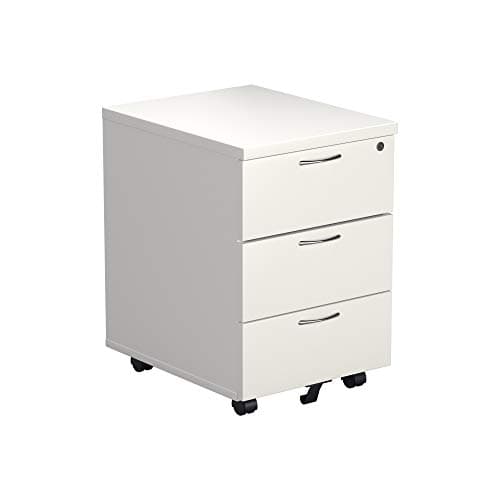 Image of Office Hippo Heavy Duty 3 Drawer Mobile Pedestal Storage Cabinet, Office Storage, Office Cabinet with Lockable Storage, 5 Year Wty - White