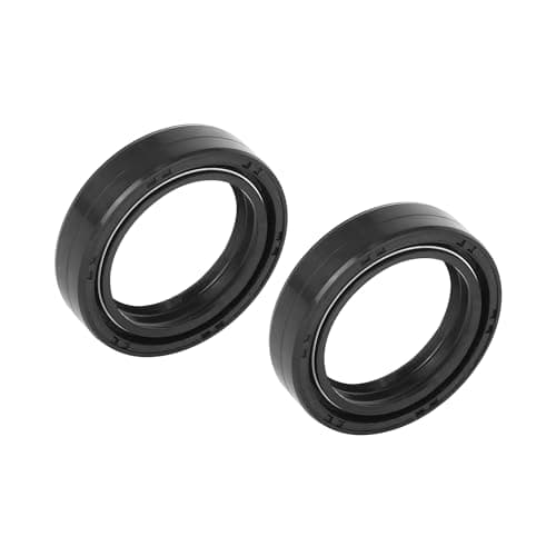Image of Motoforti Motorcycle Front Fork Shock Oil Seal, for GN125, Nitrile Butadiene Rubber, Black, 2 Pc