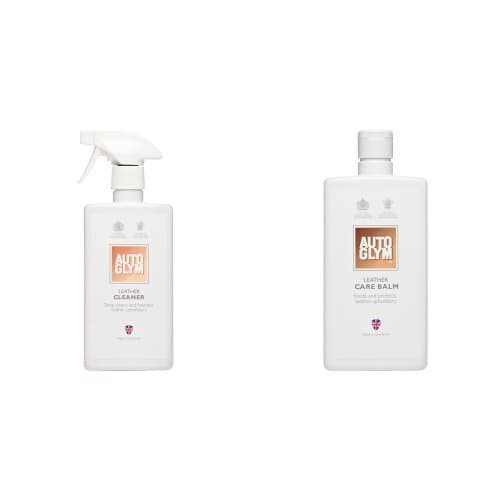 Image of Auto Glym Leather Cleaner, 500ml+Auto Glym Leather Care Balm, 500ml - white