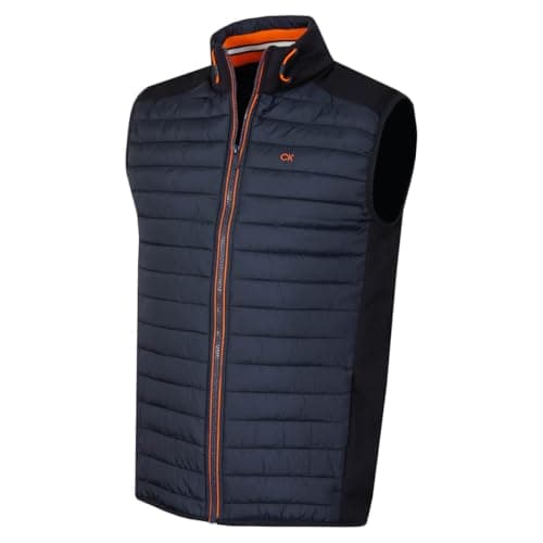 Image of Calvin Klein Mens Hybrid Gilet - Navy/Orange - M