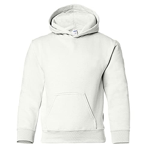Image of GILDAN Heavy Blend Childrens Unisex Hooded Sweatshirt Top/Hoodie (S) (White)